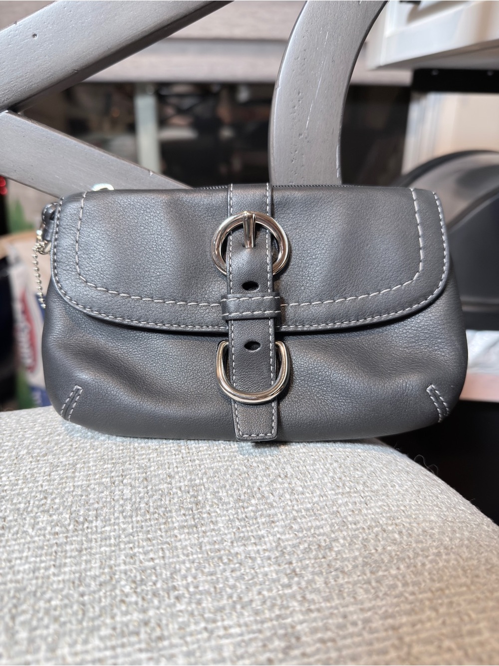 Coach Black Leather Wristlet